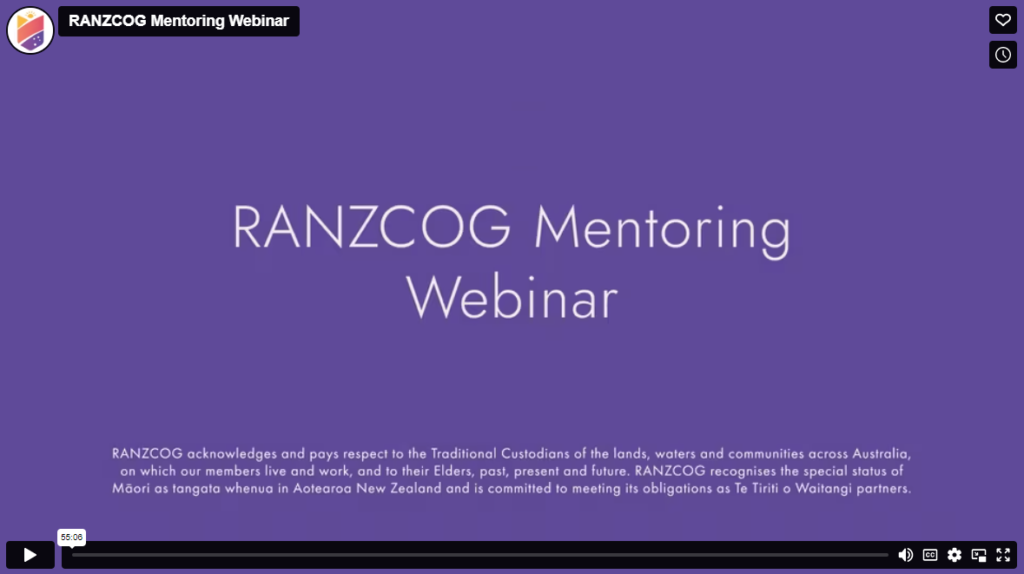 Screen grab of the start of a mentoring webinar